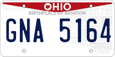 OH license plate GNA5164