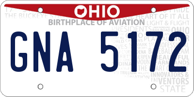 OH license plate GNA5172