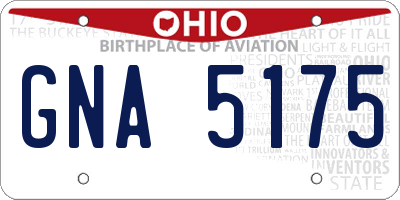 OH license plate GNA5175
