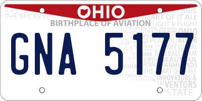 OH license plate GNA5177