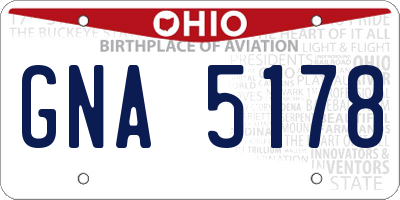 OH license plate GNA5178