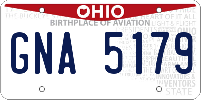 OH license plate GNA5179