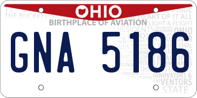 OH license plate GNA5186