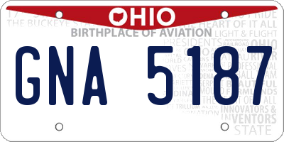 OH license plate GNA5187
