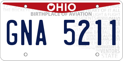 OH license plate GNA5211