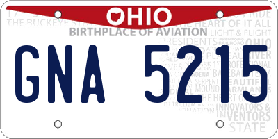 OH license plate GNA5215