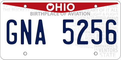 OH license plate GNA5256