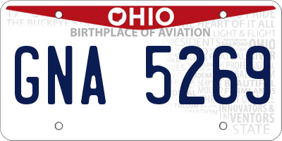 OH license plate GNA5269