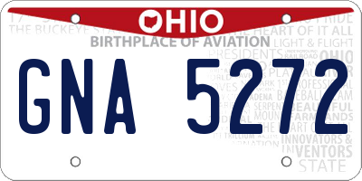 OH license plate GNA5272