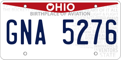 OH license plate GNA5276