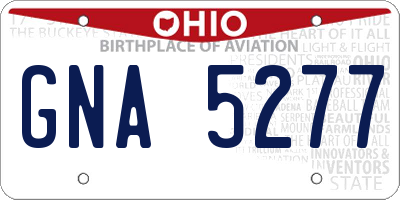 OH license plate GNA5277