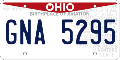 OH license plate GNA5295