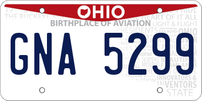 OH license plate GNA5299