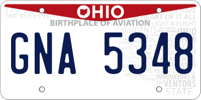 OH license plate GNA5348