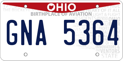 OH license plate GNA5364