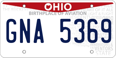 OH license plate GNA5369