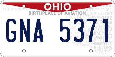 OH license plate GNA5371