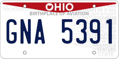 OH license plate GNA5391