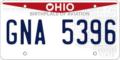 OH license plate GNA5396