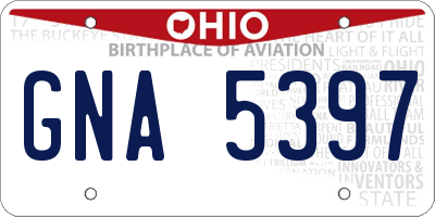OH license plate GNA5397