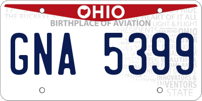 OH license plate GNA5399