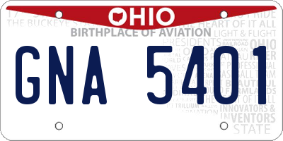 OH license plate GNA5401