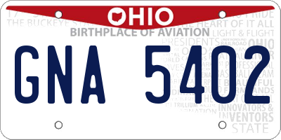 OH license plate GNA5402