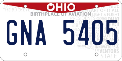 OH license plate GNA5405