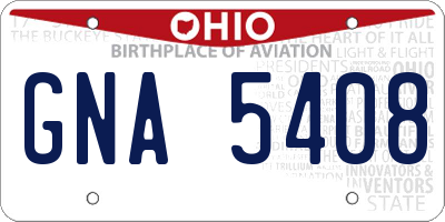 OH license plate GNA5408
