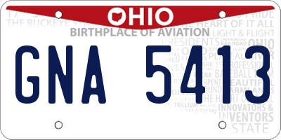 OH license plate GNA5413