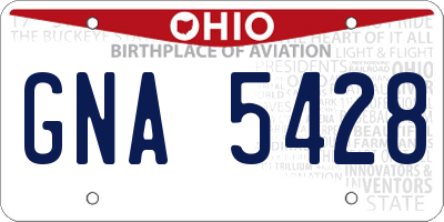 OH license plate GNA5428