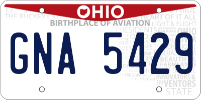 OH license plate GNA5429