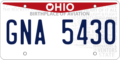 OH license plate GNA5430