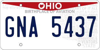 OH license plate GNA5437