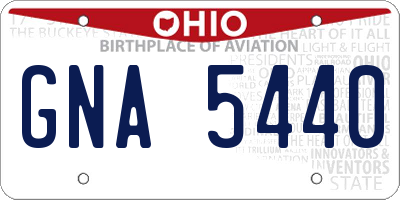 OH license plate GNA5440