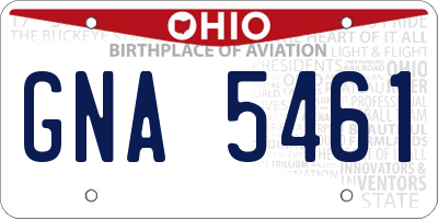OH license plate GNA5461