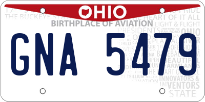 OH license plate GNA5479