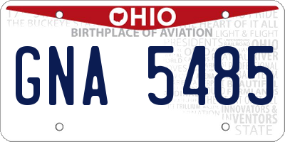 OH license plate GNA5485