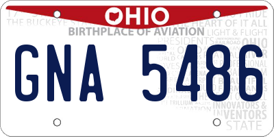 OH license plate GNA5486