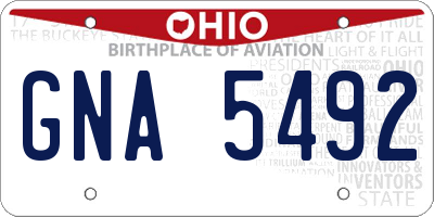 OH license plate GNA5492