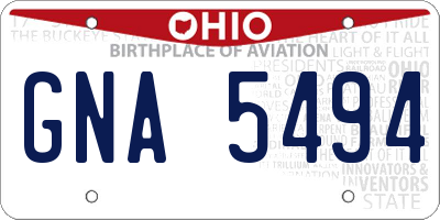 OH license plate GNA5494