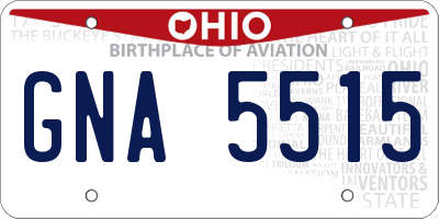 OH license plate GNA5515