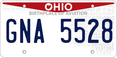 OH license plate GNA5528