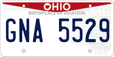 OH license plate GNA5529