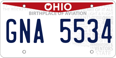 OH license plate GNA5534