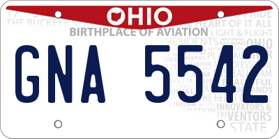 OH license plate GNA5542