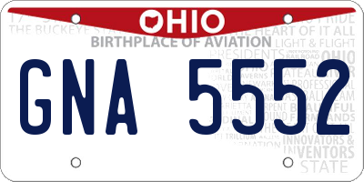 OH license plate GNA5552