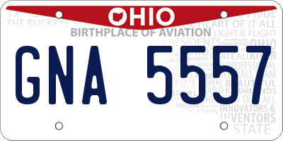 OH license plate GNA5557