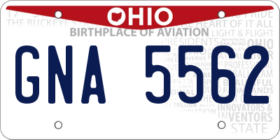 OH license plate GNA5562