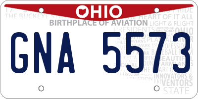 OH license plate GNA5573